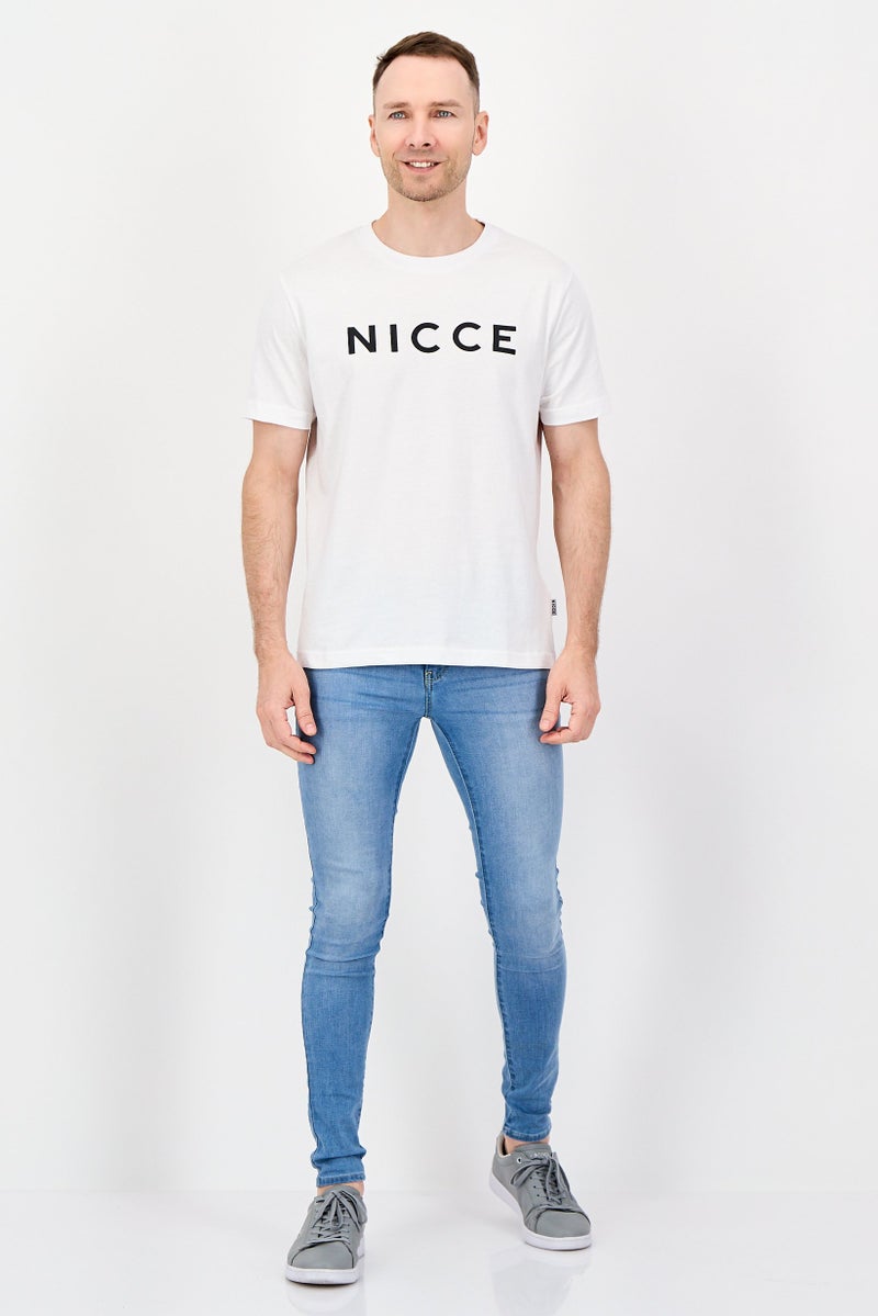 Nicce تي شيرت رجالي بأكمام قصيرة وياقة دائرية بشعار العلامة التجارية، أبيض - Image 3